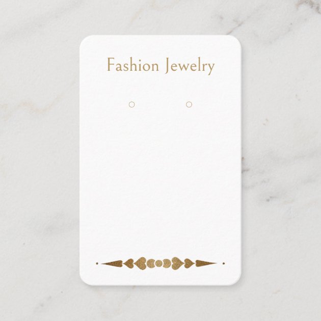 Modern Heart Custom Golden Earring Display Cards